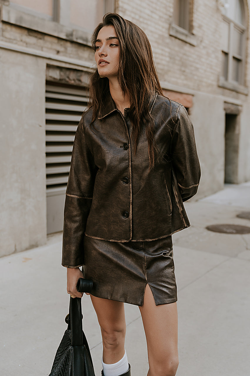 Kelsey Vegan Leather Mini Skirt - Final Sale