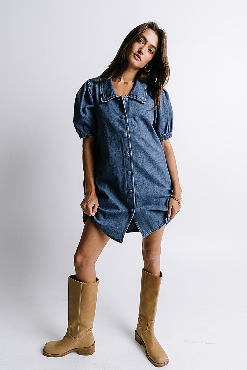 Lola Denim Baby Doll Dress - Final Sale