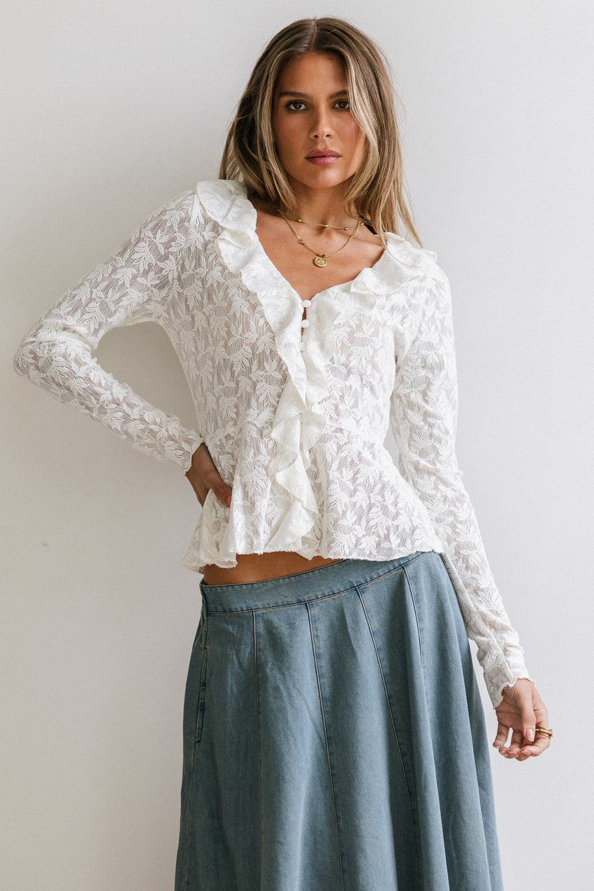 Kinsey Ruffle Lace Top - Final Sale