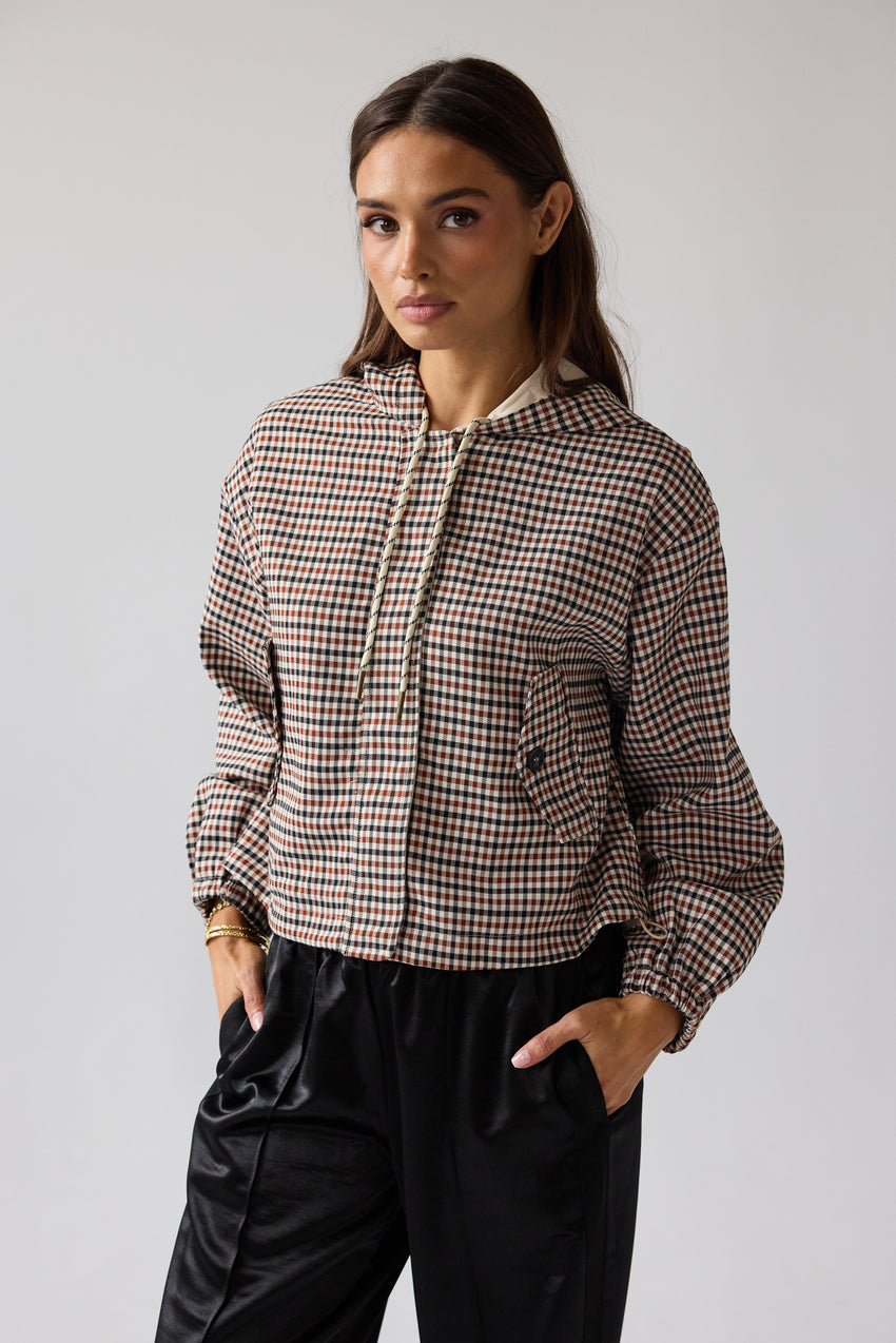 Ross Plaid Jacket In Rust