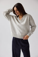 Adella Knit Sweater in Silver - FINAL SALE