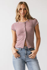 Trisha Striped Top in Red - FINAL SALE