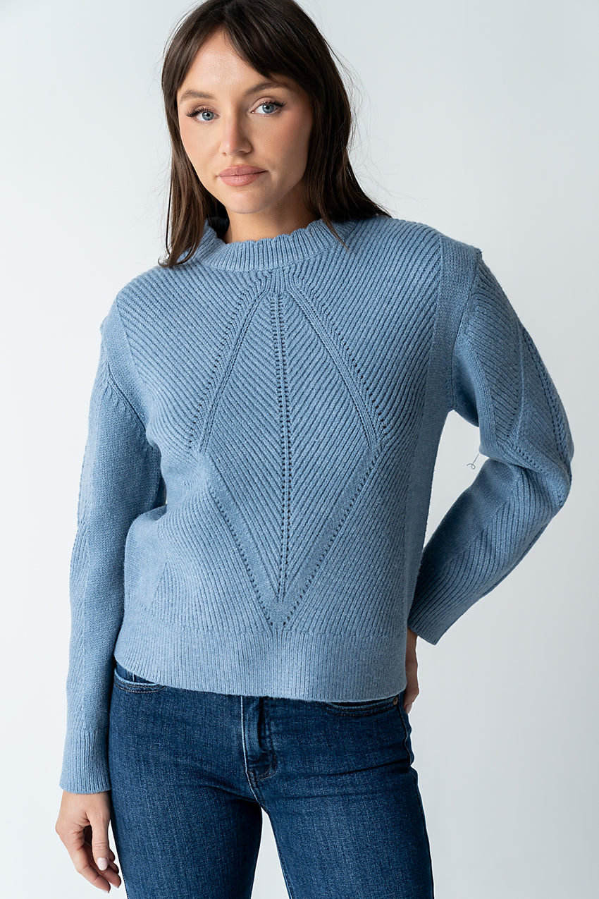 Bostyn Knit Sweater In Blue - Final Sale