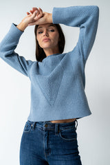 Bostyn Knit Sweater In Blue - Final Sale