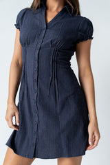 Lockie Pinstripe Mini Dress In Navy