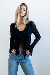 Joy Ruffle Top in Black - FINAL SALE