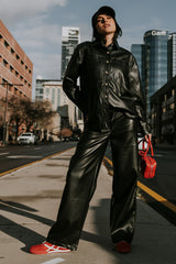 Bruno Vegan Leather Shacket - Final Sale
