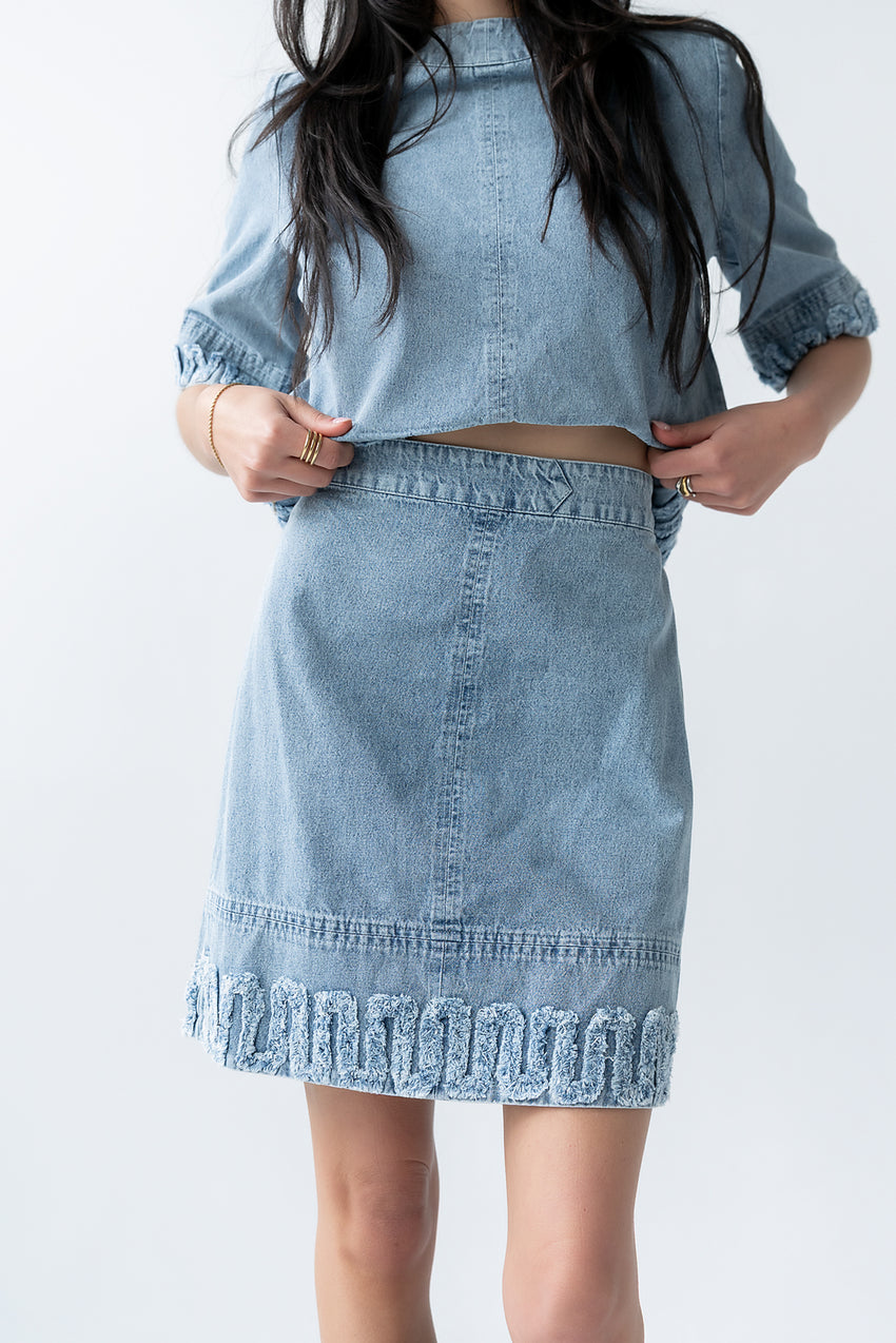 Jana Denim Skirt in Light Wash - FINAL SALE