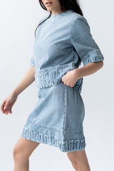 Jana Denim Skirt In Light Wash - Final Sale