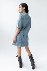 Jana Denim Skirt In Light Wash - Final Sale