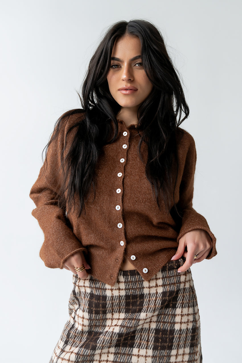 Maci Cardigan in Brown - FINAL SALE