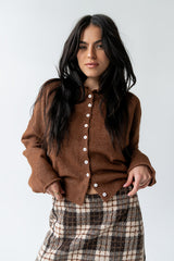 Maci Cardigan in Brown - FINAL SALE