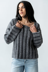Zamara Ribbed Sweater in Charcoal - FINAL SALE
