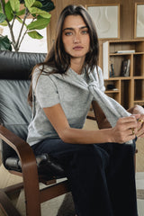 Cierra Tie Sweater in Grey - FINAL SALE
