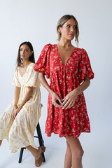 Lizzy Floral Mini Dress in Red - FINAL SALE