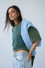 Mary Graphic Tee In Olive