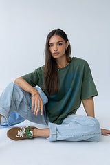 Mary Graphic Tee In Olive