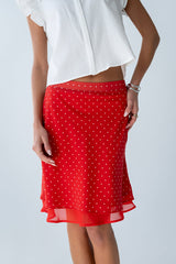 Kennedy Polka Dot Skirt In Red