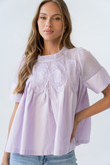 Estelle Mesh Top In Lavender