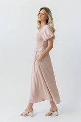 Renley Plaid Midi Dress in Clay - FINAL SALE
