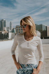 Brinley Layered Top In Bone - Final Sale