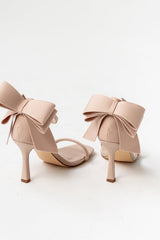 Marcel Bow Heels in Beige - FINAL SALE