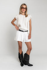 Cambree Pleated Blouse In White