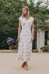 Brinkley Floral Maxi Dress In Berry - Final Sale
