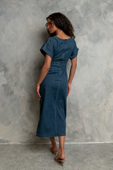 Jeanie Pleated Maxi Dress