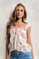 Jonie Sheer Ruffle Top - Final Sale