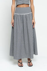 Kellie Gingham Skirt in Black