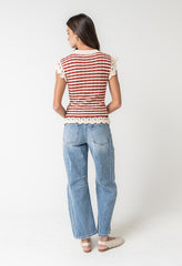 Ariah Striped Crochet Top
