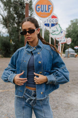 Sasha Denim Jacket In Medium Wash