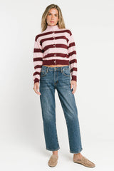 Laurie Striped Mock Neck Sweater