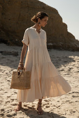 Amanda Tiered Dress In Cream