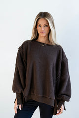 Moxie Oversized Sherpa Sweater in Brown - FINAL SALE